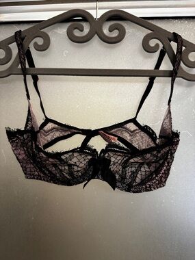 Agent Provocateur Pink and Black Lace Underwire Bra